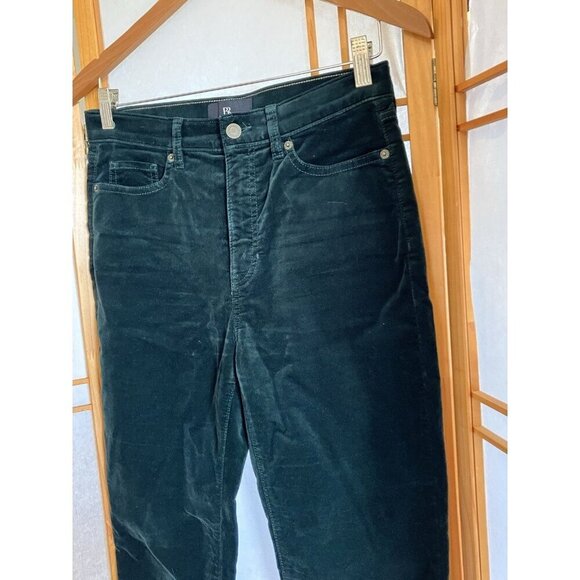 New Banana Republic, Size 28 Emerald Green Velvet High Rise Slim fit Pants - Picture 2 of 7